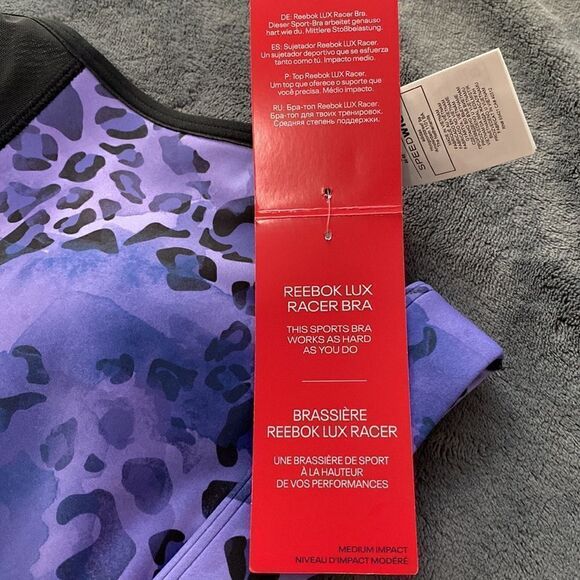 Reebok Modern Safari Lux Racer Sports Bra Size Medium NWT - Picture 10 of 12